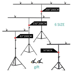 Sistema di supporto regolabile per supporto per sfondo fotografico a forma di T per accessori per fondale Chromakey con schermo verde per studio fotografico
