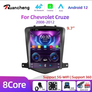 Per Chevrolet Cruze 2008-2012 Carplay Android 12 Autoradio Lettore Video Multimediale Navigaion Unità Principale Stereo 2Din Audio