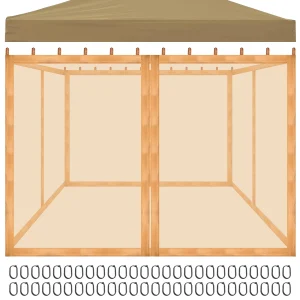12 x12ft zanzariera di ricambio rete Gazebo universale con cerniere per esterni giardino Patio Gazebo pareti laterali schermo a 4 pannelli