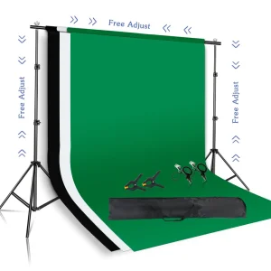 Kit supporto per sfondi fotografici SH con sistema di supporto regolabile per fondali per studio fotografico, telaio per schermo verde Chromakey