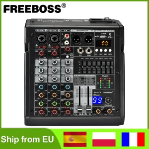 Freeboss Console di missaggio a 4 canali 99 DSP Effect USB Play PC Record Mixer Audio Bluetooth Home Party 48V Mix Table AG-AT4