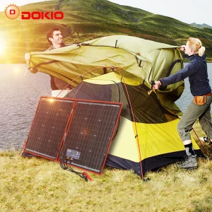Pannello solare pieghevole portatile Dokio 18V 100W con Kit Controller 12V per viaggi in campeggio in famiglia