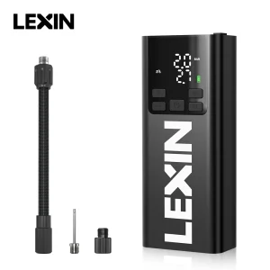 Lexin P5 Smart Air Pump 5000mAh per moto gonfiatore a pressione preimpostato per pneumatici bicicletta con accessori per Power bank a luce LED