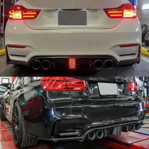 Per il 2015-2020 BMW F80 M3 F82 M4 Paraurti posteriore Diffusore Labbro W/LED PSM Fibra di carbonio