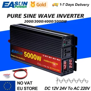 Inverter 12V 220V 2000W 3000W 4000W 5000W 24V DC a 230V AC Convertitore di tensione a onda sinusoidale pura 12 220 Micro inverter per auto di potenza