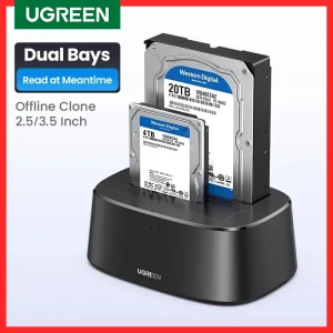 UGREEN HDD Docking Station SATA a USB 3.0 adattatore per 2.5 3.5 SSD Disk Case HDD Box Dock Hard Drive Enclosure Docking Station