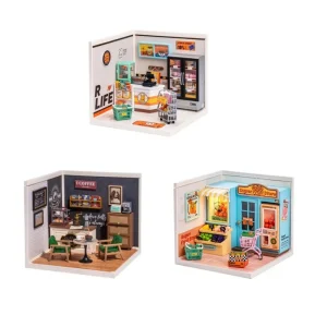 Robotime Mini casa delle bambole Kit casa in miniatura fai-da-te 1:20 Fruit Store Cafe Store Kit negozio di fornitura con LED per adolescenti adulti