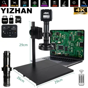 microscopio digitale per elettronica 4K UHD, fotocamera per microscopio digitale USB HDMI 1/1.8″ HD imx678 sensore lente 215X