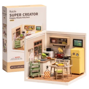 Robotime Rolife Puzzle 3D Pasti felici Modello da cucina Serie Super Store Kit casa da costruzione in plastica in miniatura fai-da-te