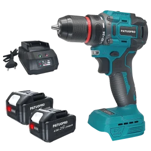Trapano elettrico senza spazzole PATUOPRO da 10 mm, avvitatore a batteria a 2 velocità, 21 impostazioni di coppia, utensili elettrici per batteria Makita 18V