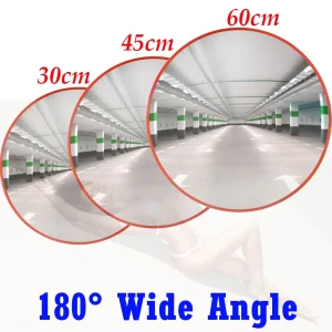 Specchio stradale convesso, specchio convesso 30/45/60 cm Specchio infrangibile per la sicurezza stradale, specchio per punto cieco grandangolare da 130 gradi