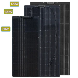Solar Panel Pannello solare flessibile 18V 50W 100W 120W caricatore solare pannello fotovoltaico monocristallino da 12 Volt per batteria al piombo al litio domestica leggera