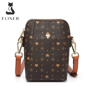 Borsa per cellulare da donna FOXER in PVC, borsa a tracolla alla moda, nuova mini borsa a tracolla da donna 2026