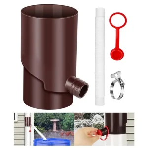 Barile di raccolta dell’acqua Kit collettore di acqua piovana resistente ai raggi UV barili di pioggia portatili per raccogliere l’acqua piovana dalla grondaia per auto