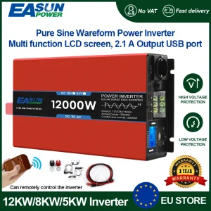 EASUN 12000W 8000W 5000W Inverter a onda sinusoidale pura DC 12V 24V a AC 220V convertitore portatile Power Bank trasformatore Inverter per auto