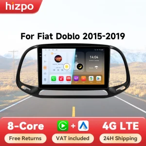 Hizpo AI Voice Autoradio Radio per Fiat Doblo 2015 – 2019 4G Car Multimedia GPS 2din Wireless CarPlay Android navigazione automatica BT