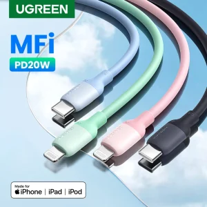 Cavo UGREEN MFi in Silicone da USB C a Lightning 20W PD per iPhone 14 13 12 Pro Max ricarica rapida per cavo di tipo C del telefono