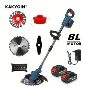 Tosaerba elettrico senza spazzole Tagliaerba a batteria Rami Arbusto Potatura Taglierina Attrezzi da giardino Bobina di linea con batteria da 2 pezzi