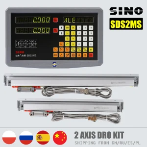 Sino SDS2MS Tornio Fresatura DRO Set Lettura digitale a 2 assi KA300 Scala lineare TTL 0.005mm KA-300 Encoder ottico Righello 70mm-1020mm