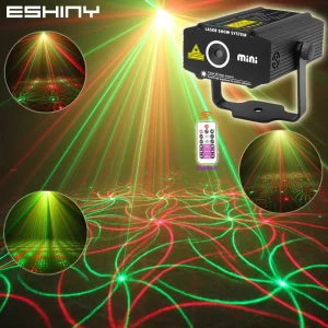 ESHINY Mini 4in1 Pattern Effect R & G Audio Star vortice proiettore Laser Stage Disco DJ Club Bar KTV Family Party Light Show P14