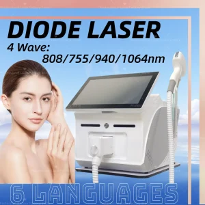 Professionale 4 Onde 755 940 1064 808nm Portatile 4000w Diodo Soprano Ghiaccio Titanio Laser Macchina per la depilazione del corpo Dispositivo 2025