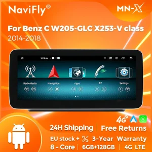 NaviFly New Wireless CarPlay Android Auto Car GPS Radio lettore multimediale per Benz C GLC V Class W205 S205 X253 W447 2014-2018