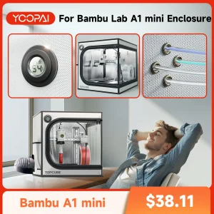 Custodia per stampante 3D per stampante 3D Bambu A1 mini stampante 3D Illuminazione a LED per casa Finestra grande a temperatura costante