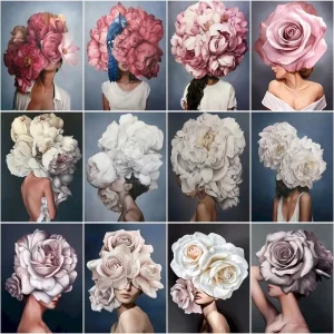 RUOPOTY cornice donna fai-da-te pittura con numeri figura immagine tela con numeri pittura a olio dipinta a mano astratta moderna per la casa