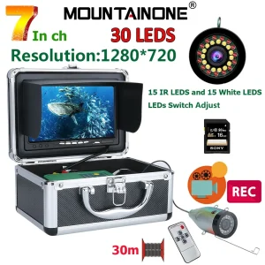 DVR HD 1280*720 Schermo Fish Finder Macchina Fotografica di Pesca Subacquea 15 pz LED Bianchi + 15 pz IR LEDS1080P Macchina Fotografica Per La Pesca 16 GB Recod