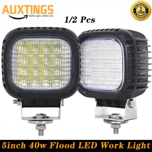 5 pollici 40W LED Luce da lavoro Pods Spot Fascio di inondazione Luci di guida Fuoristrada Fendinebbia Auto Faro rotondo 4×4 Camion 4WD Pickup ATV