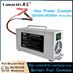 Caricabatterie universale per batteria al litio/Lifepo4 60V 50A/120V 25A La tensione regolabile può caricare qualsiasi attrezzatura su navi di automobili