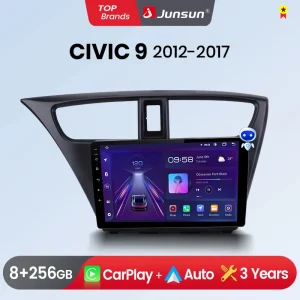 Junsun Wireless CarPlay Android Auto Car Radio per Honda Civic 9 FK FB 2012-2017 GPS Multimedia 2 din