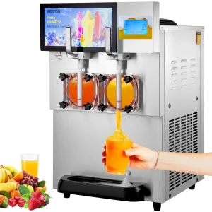 SucceBuy 8L Granita Margarita Macchina Doppia Ciotola Frullato Bevande Congelate Dispenser di Bevande Slushie Maker per Ristoranti
