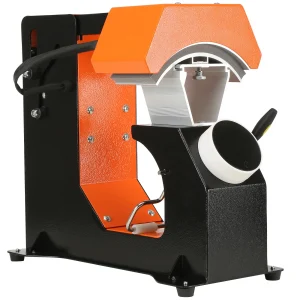 SucceBuy 3in1 Macchina per pressa di calore per cappelli automatici 6.4×3.5in Manopola per pressa Trasferimento di sublimazione a conchiglia 3 pezzi Tappetino riscaldante sostituibile