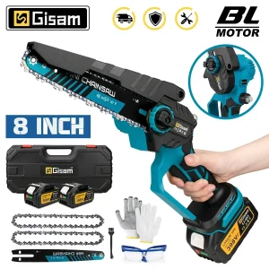 Gami 8 Pollici Brushless Sega Elettrica Cordless Motosega Elettrica Lavorazione Del Legno Giardino Potatura Sega Strumenti Per Makita 18V Batteria Spille