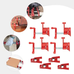 Confezione da 4 fascette per la lavorazione del legno in ferro, fascette per barre a sgancio rapido in ghisa resistente, set di fascette per tubi da 3/4″ per incollaggio del legno