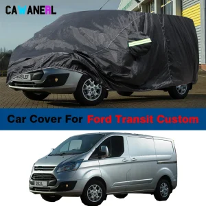 Copriauto nero per Ford Transit Custom 2012-2023 (Base ruota corta) impermeabile Anti UV Sun Snow Rain Scratch Protection Cover