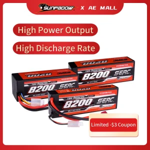 SUNPADOW 8200mAh 2S 3S 4S 7.4V 11.1V 14.8V Lipo Batteria EC5 Spina 100C per RC Auto Aereo DJI Camion Serbatoio Buggy Modelli di Barche Da Corsa