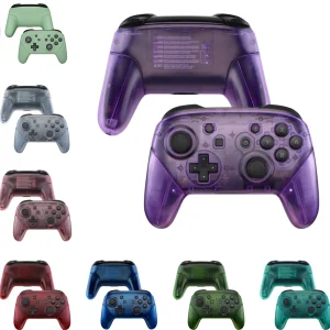 eXtremeRate Set completo di alloggiamenti per controller NS Switch Pro, piastra frontale con maniglie – trasparente e singolo