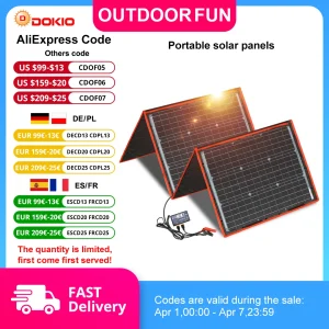 Pannello solare mono pieghevole flessibile Dokio 160W Pannello solare esterno portatile ad alta potenza Cina per viaggi e barche