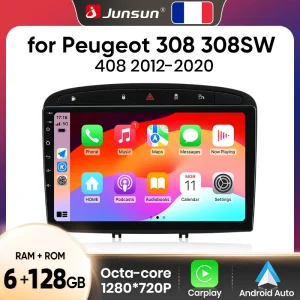 Junsun Android Wireless CarPlay Auto Autoradio Per Peugeot 308 308SW 408 2012-2020 Auto Sistemi Intelligenti Lettore Multimediale Auto DSP SWC RDS GPS FM BT
