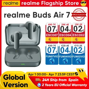 realme Buds Air 7 Auricolari Bluetooth Cuffie senza fili per smartphone realme GT7 Pro realme 14 Pro Plus 52 ore di durata della batteria