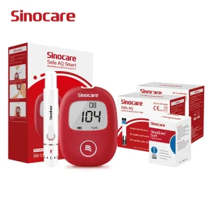Sinocare Safe AQ Smart Kit per il monitoraggio della glicemia con strisce reattive Test degli aghi per il glucometro del diabete