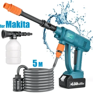 Per Makita Batteria da 18 V Tubo per idropulitrice ad alta pressione Pistola in schiuma Shampoo, Tipo di serbatoio, Autolavaggio, Pulizia, Uso domestico, Piccolo, Portatile, Senza fili, Elettrico,