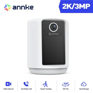 ANNKE 3MP WiFi telecamera di sicurezza esterna alimentata a batteria Audio bidirezionale obiettivo da 4mm 2.4Ghz wi-fi per interni Smart Home con fotocamera a schermo