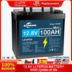Batteria al litio ferro fosfato da 12,8 V LiFePO4 100Ah12V Confezione da 5000 cicli Batteria solare per barca per carrello RV STOCK nel Regno Unito