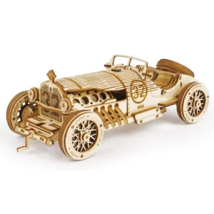 Robotime Rokr Auto d’epoca 3D Puzzle in legno Treno Esercito Jeep Camion pesante Auto d’epoca Kit di costruzione di modelli in scala 1:15 per bambini