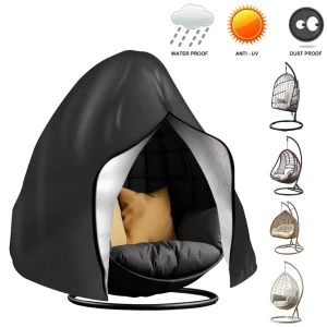 Fodera per sedia a uovo sospesa da patio Impermeabile 210D Resistente sedile singolo/doppio Cocoon Altalena Copri sedia a uovo Protezione antipolvere da giardino