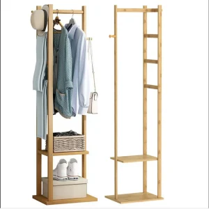 Appendiabiti in bambù Appendiabiti ad angolo Stand Hall Trees per ingresso corridoio