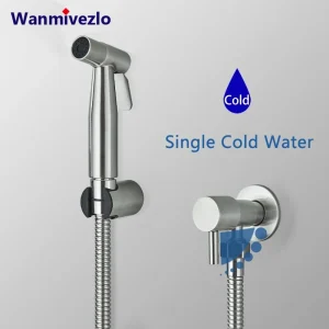 Spruzzatore per Bidet portatile spazzolato rubinetto per Bidet per wc in acciaio inossidabile rubinetto per doccia igienico con valvola Shattaf per bagno